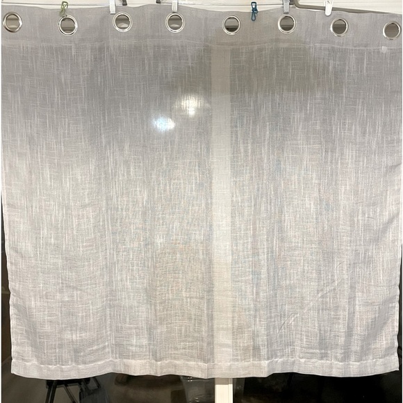 Grey Semi Sheer Grommet Curtain Panels Aprox. 52”W X 46”H. NWOT - Picture 1 of 5